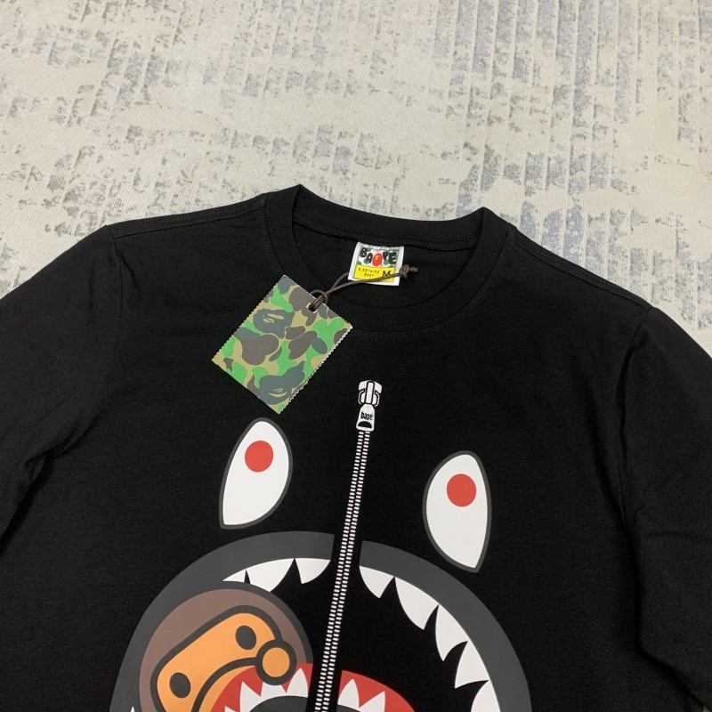 Áo Thun Cotton BA666PE Tay Ngắn Có Khóa Kéo In Họa Tiết Thời Trang Cho Nam Và Nữ