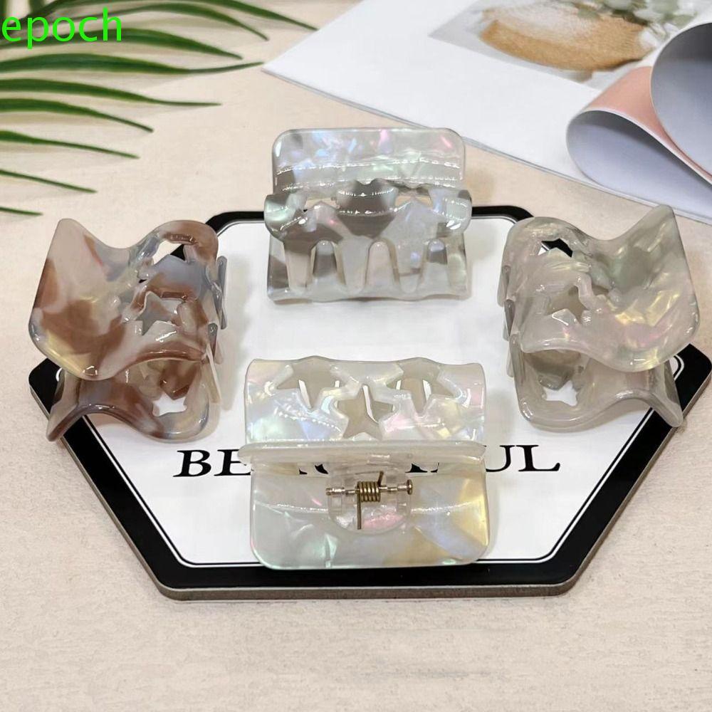 EPOCH Kẹp Tóc Đuôi Ngựa Hình Ngôi Sao / Hình Học Rỗng Ngọt Ngào Cho Nữ Y2k