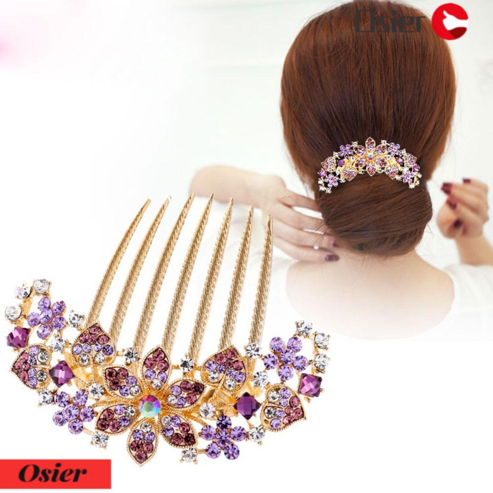 OSIER1 Trâm Cài Tóc Trang Trí Đính Đá Tinh Tế Cho Cô Dâu