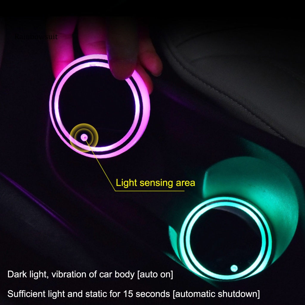 Giá Đỡ Cốc Nước Có Đèn LED Nhiều Màu Chống Trượt USB Cho Xe Hơi