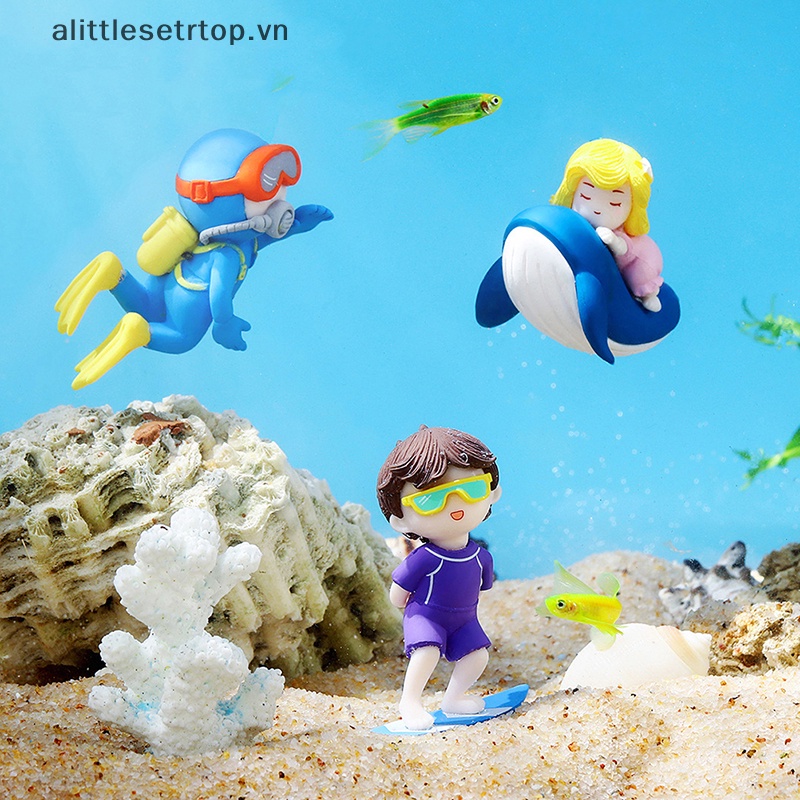 Alittlesetrtop 1pc floag fish s trang trí bể cá dễ thương trang trí cảnh quan.