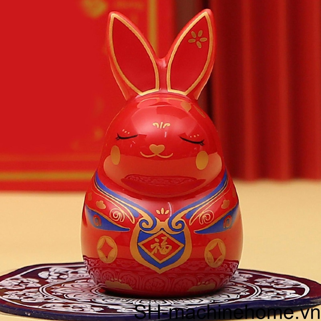 Tượng Thỏ May Mắn Phong Cách Trung Hoa Trang Trí Cửa Hàng
