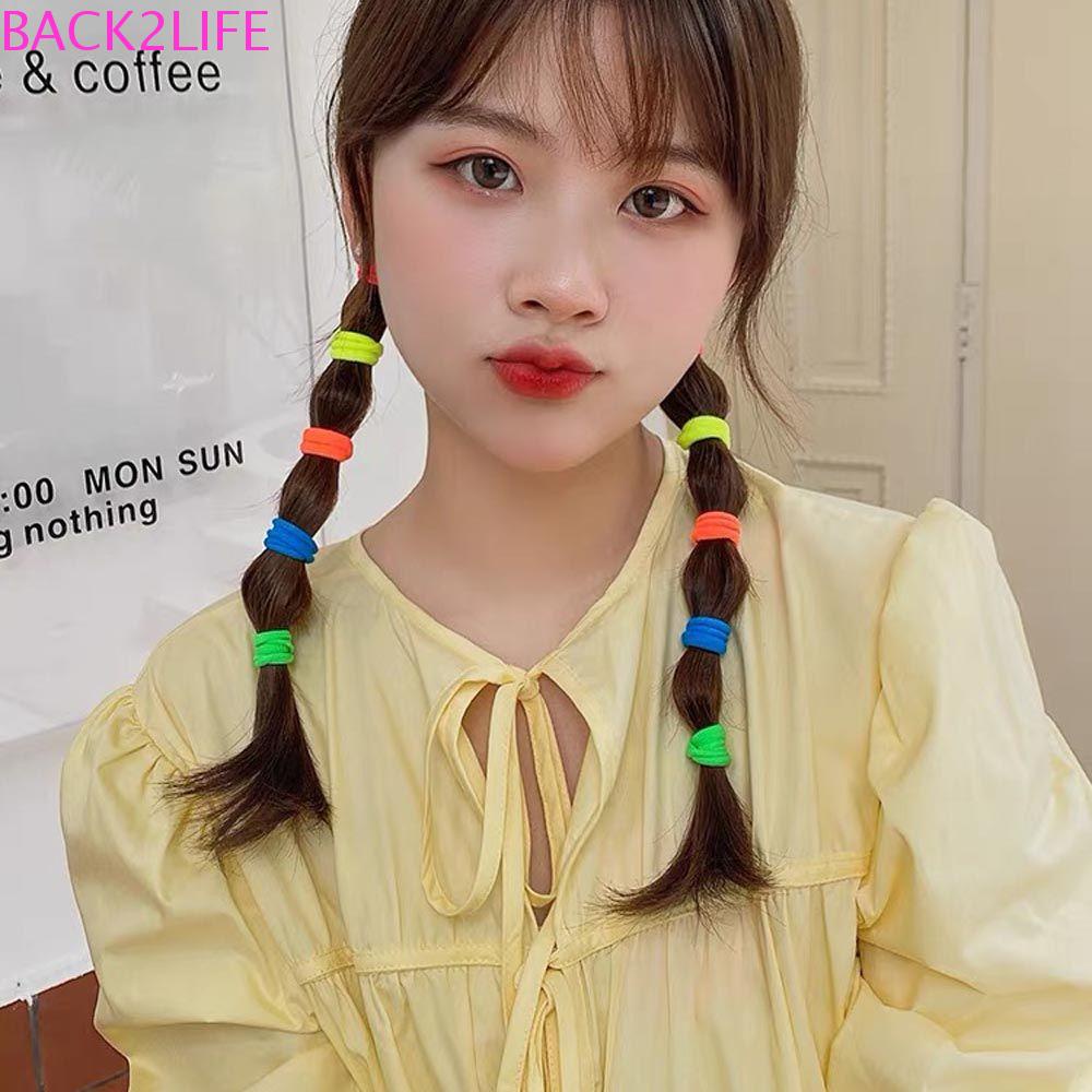 BACK2LIFE Dây Cột Tóc Màu Kẹo Phong Cách Hàn Quốc Thanh Lịch Cho Nữ Giá Đỡ