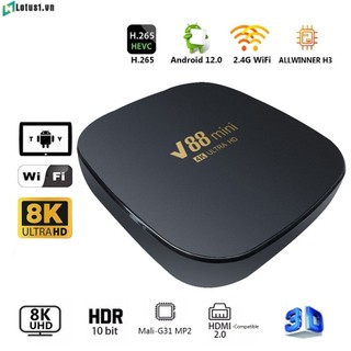 Đầu tv box v88 mini thông minh 8k, android 12, 2.4g wi-fi, 1gb ram, 8gb rom chất lượng cao