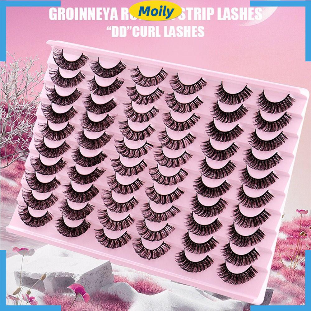 MOILYVN Lông Mi Giả Nhiều Lớp Dài Tự Nhiên Làm Bằng Lông Chồn Giả