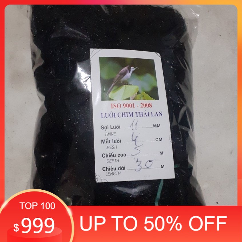 Lưới Bẫy Chim Chào Mào, Họa Mi, Sẻ mắt 4cm Cao 5m , Độ Dài Từ 10m-50ưới 	Chim Thái Lm,	 L	an