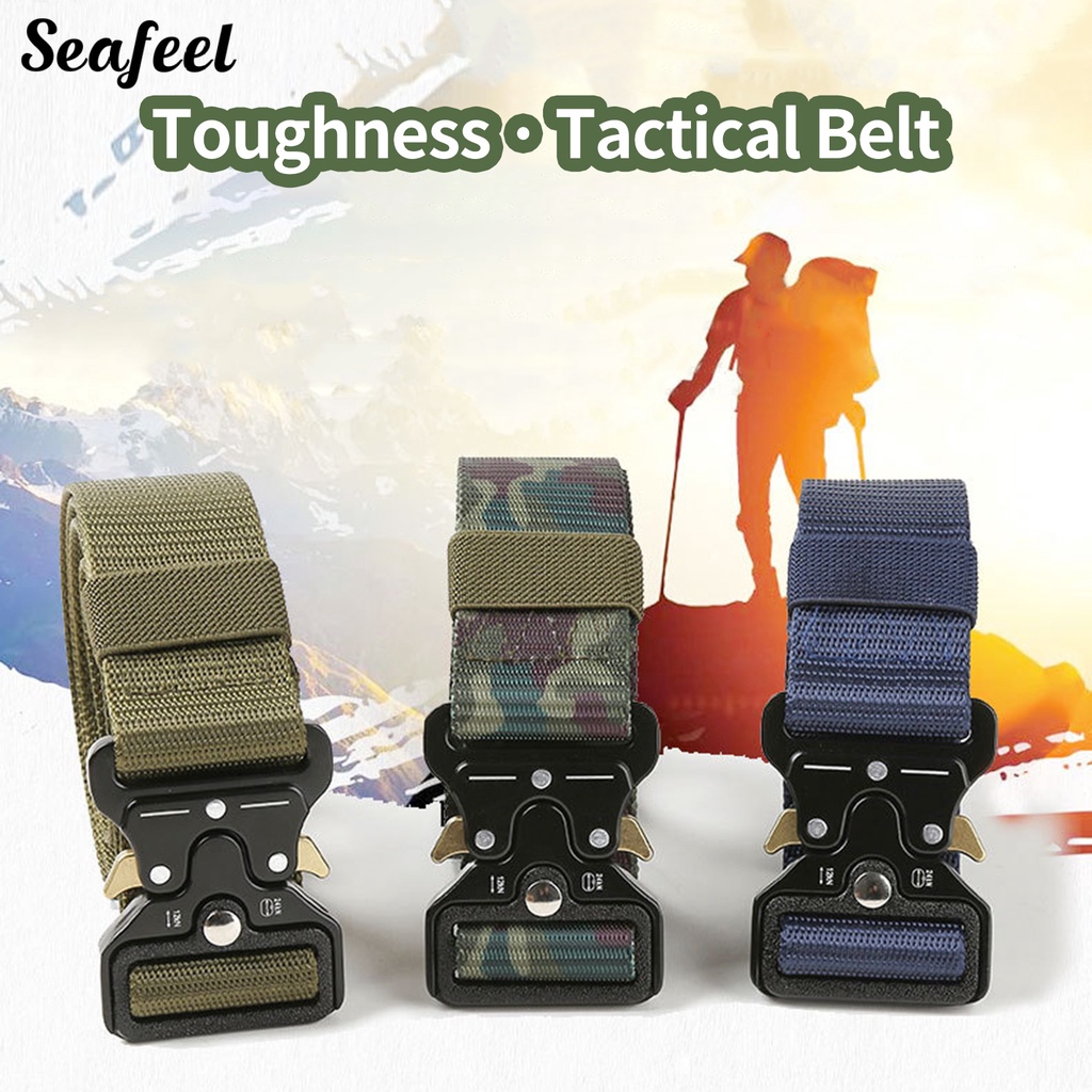 Thắt Lưng Sinh Tồn Màu Trơn Tháo Lắp Nhanh Có Khóa Điều Chỉnh Được Chuyên Nghiệp Không Cần Dùng Ngoài Trời Cho Nam