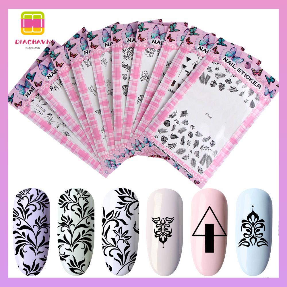 DIACHAVN Sticker Dán Móng Hoạ Tiết Hình Học