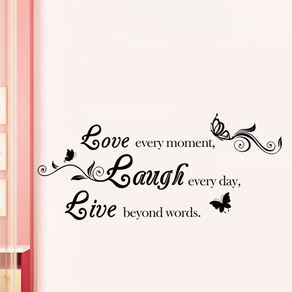 Giấy Dán Tường Trang Trí Phòng Khách Hình Chữ Love Laugh Live