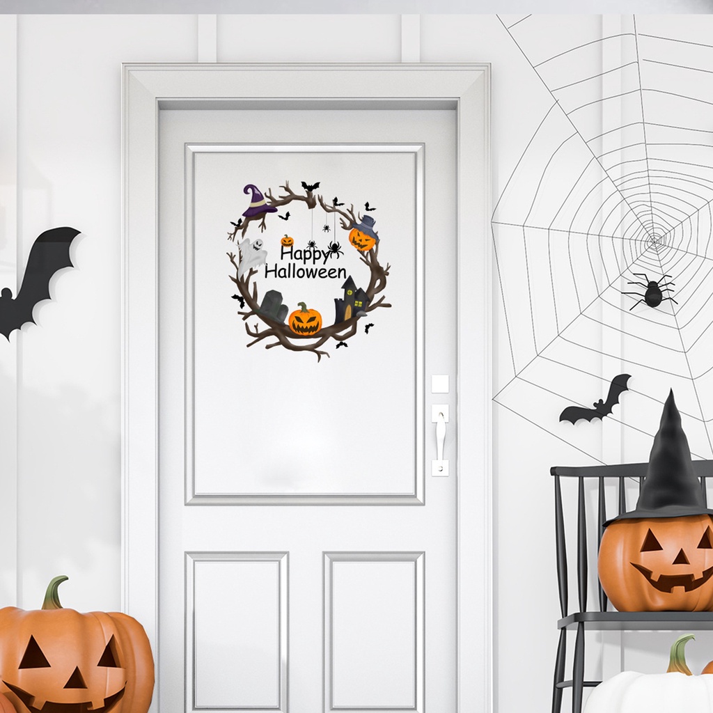 (Bất Ngờ) Hình Dán Tường Halloween 3D Có Thể Tháo Rời Trang Trí Nhà Cửa