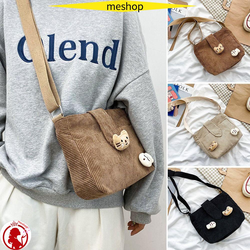 ME Túi Đeo Vai Vải Nhung Họa Tiết Hoạt Hình Dễ Thương Cho Bạn Gái
