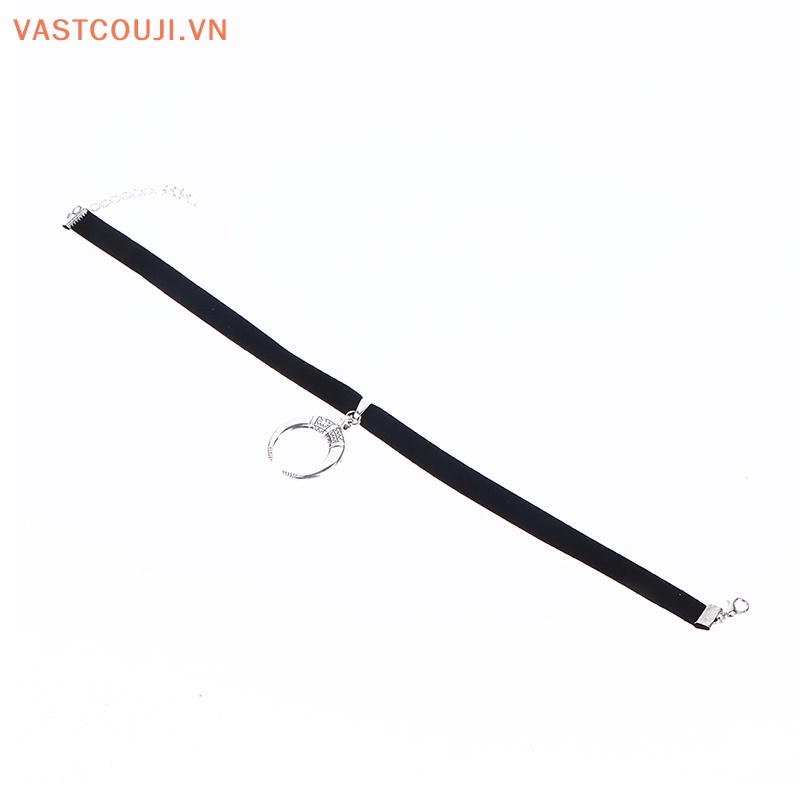 Vòng Cổ Choker Dây Nhung Đen Mặt Trăng Phong Cách Gothic