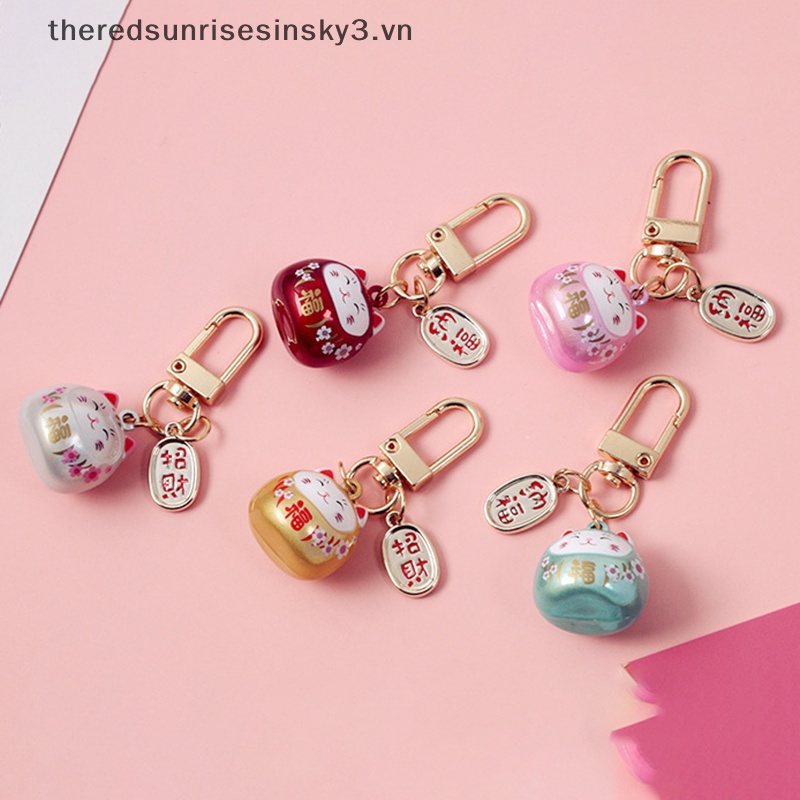 # # Móc Khóa Hình Mèo May Mắn Nhật Bản Thời Trang Có Chuông Nước Trang Trí Túi Xách / Xe Hơi