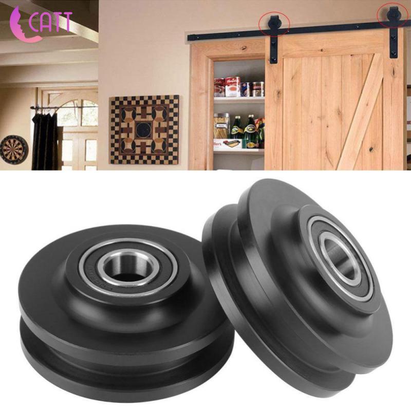 Bánh Xe Lăn Màu Đen Gắn Cửa Trượt Tiện Dụng
