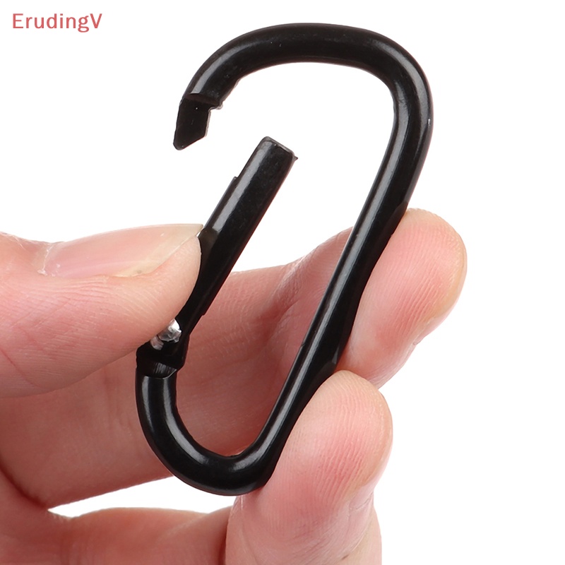 Set 10 Móc Khóa Carabiner Bằng Hợp Kim Nhôm Hình Chữ D Màu Đen