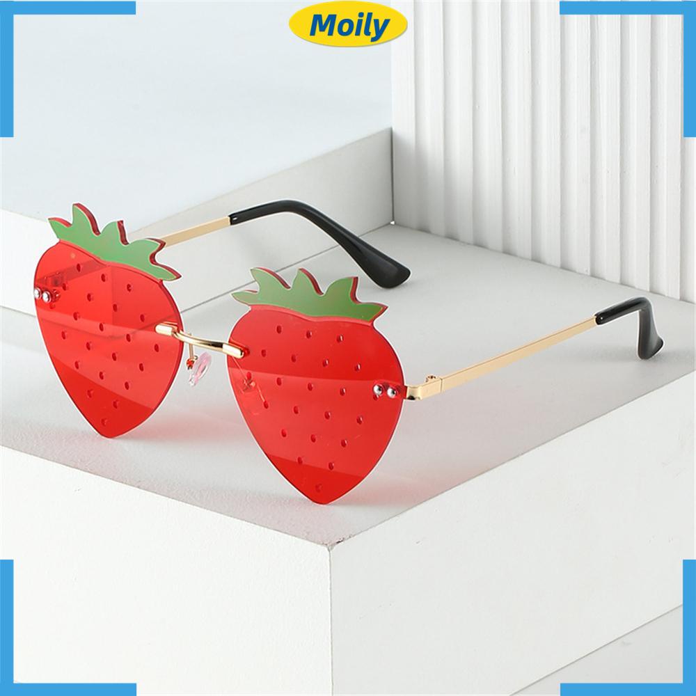 MOILYVN Kính Mát Hình Trái Dâu Phong Cách Hip Hop