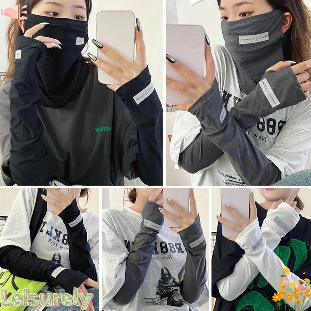 LEILY Khẩu Trang Lụa Chống Nắng Bảo Vệ Cánh Tay Cho Nữ