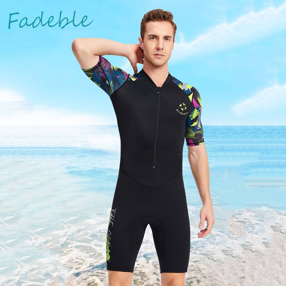 Bộ Đồ Lặn Toàn Thân Chống Tia UV Cao Su Tổng Hợp Có Khóa Kéo Trước Dày 1.5MM