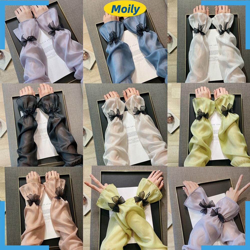 MOILYVN Găng Cánh Tay Chống Nắng Phối Ren Thoáng Khí Thời Trang Mùa Hè
