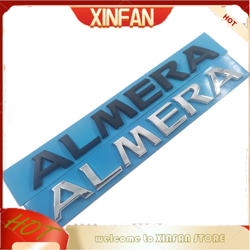 1 Nhãn Dán Logo ALMERA Màu Đen ABS Trang Trí Cốp Sau Xe Hơi NISSAN ALMERA