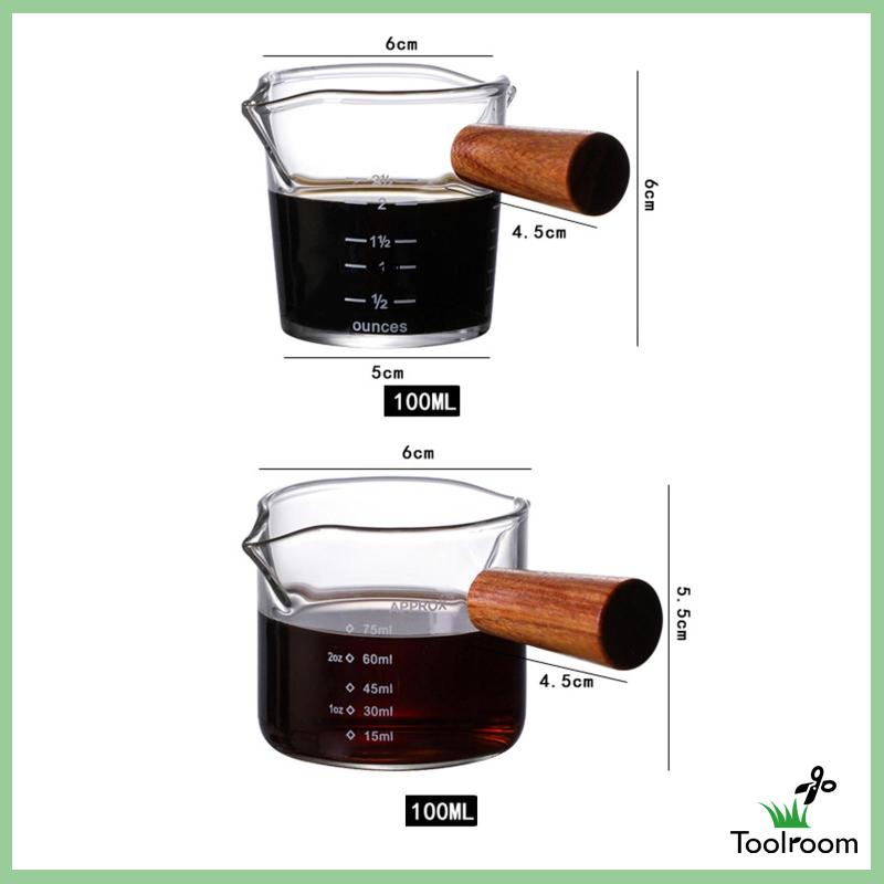 Cốc Đong Cà Phê Espresso Bằng Kính Borosilicate Hai Đầu Tiện Lợi Dành Cho Barista