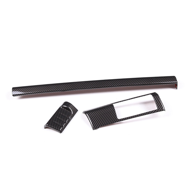 Set 3 Miếng Dán Trang Trí Bảng Điều Khiển Xe Hơi Bằng ABS Họa Tiết Sợi Carbon Cho Land Rover Freelander 2 2007-2015