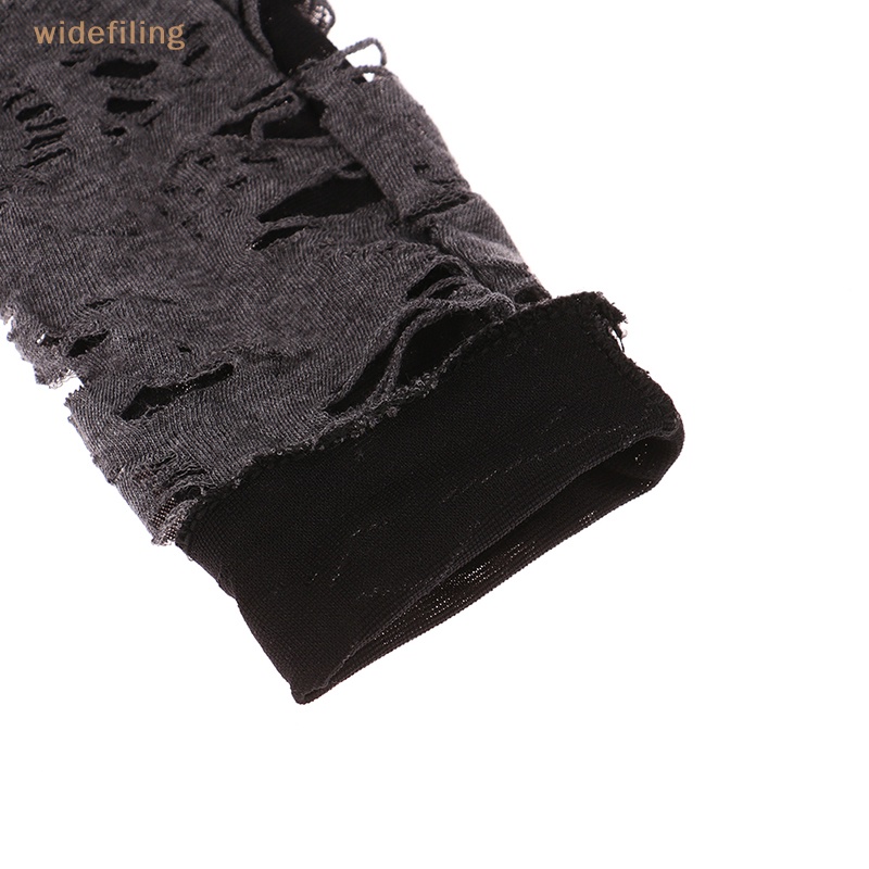 1 Đôi Găng Tay Hở Ngón Màu Đen Phong Cách Gothic