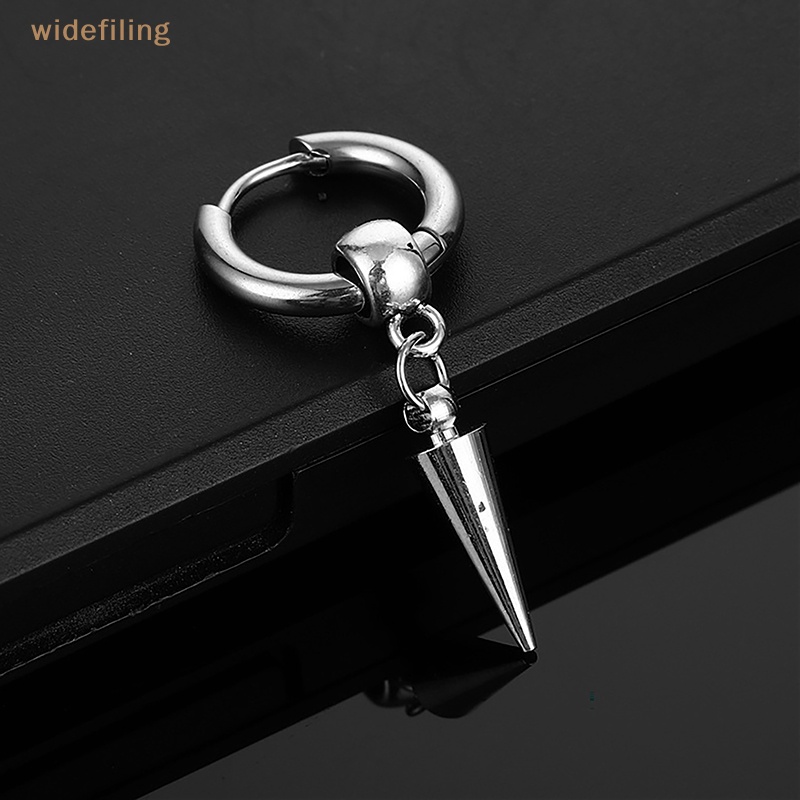 1 Khuyên Tai Tròn Bằng Thép Không Gỉ Phong Cách Punk Thời Trang