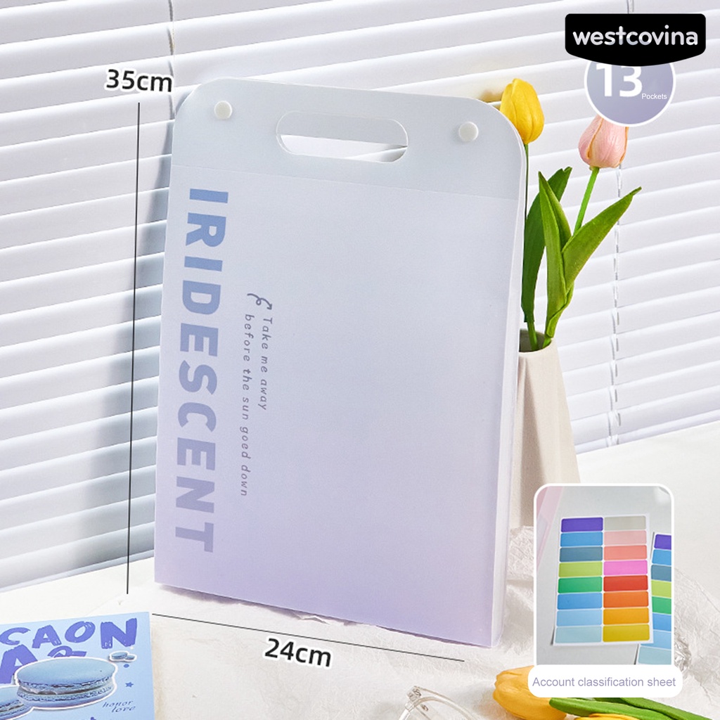 [WSTN]✎1 Bộ Bìa Đựng Tài Liệu Khổ A4 13 Ngăn Đa Chức Năng Tiện Dụng