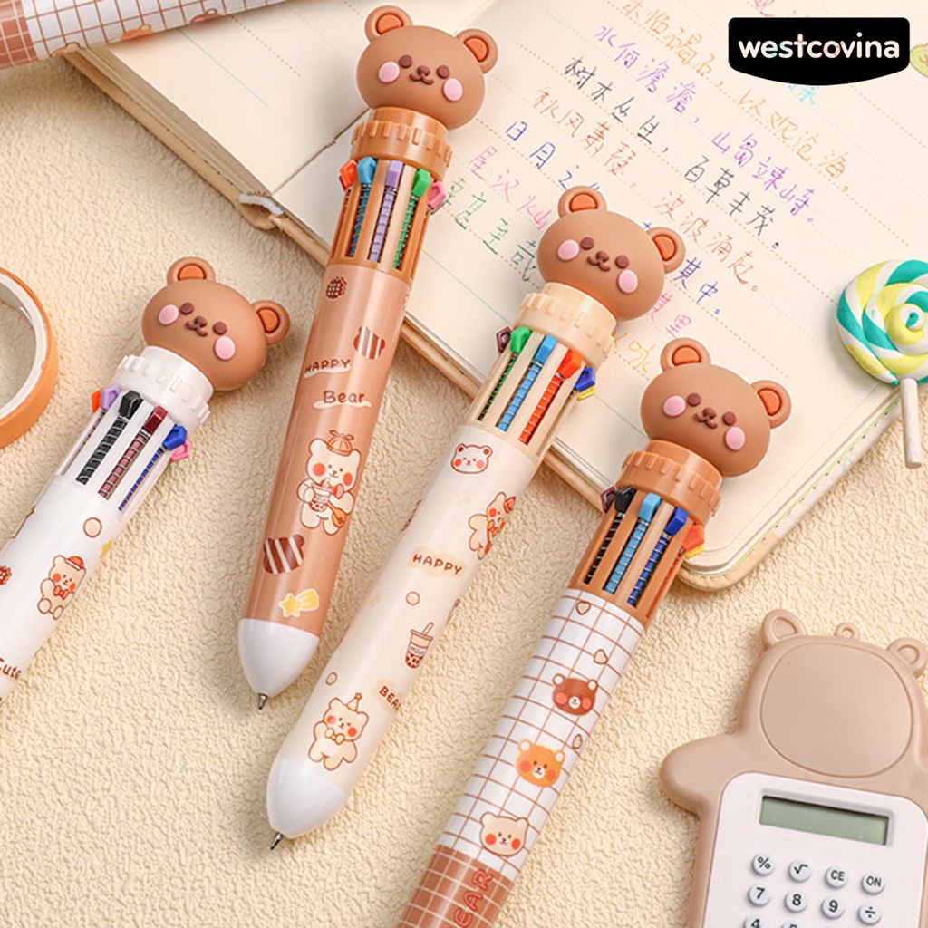 [WSTN] [WSTN] [WSTN]✎Set 2 Bút Bi 0.5mm 10 Màu Dễ Thương