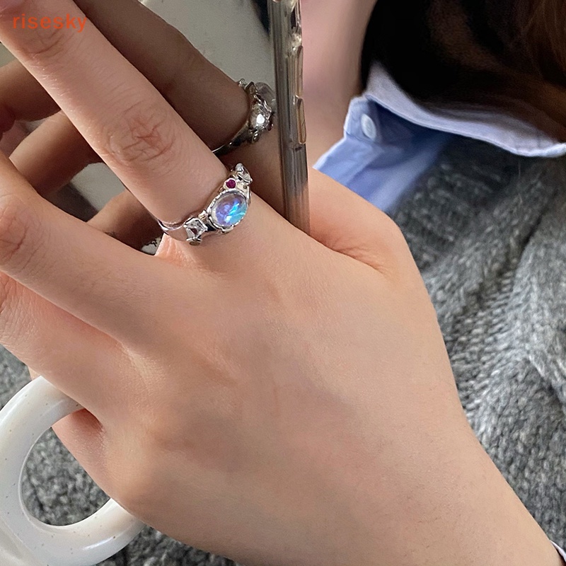 Nhẫn Hở Đính Đá Zircon Hồng Kim Cương Nhân Tạo Thời Trang Cổ Điển Có Thể Điều Chỉnh Làm Quà Tặng Sinh Nhật