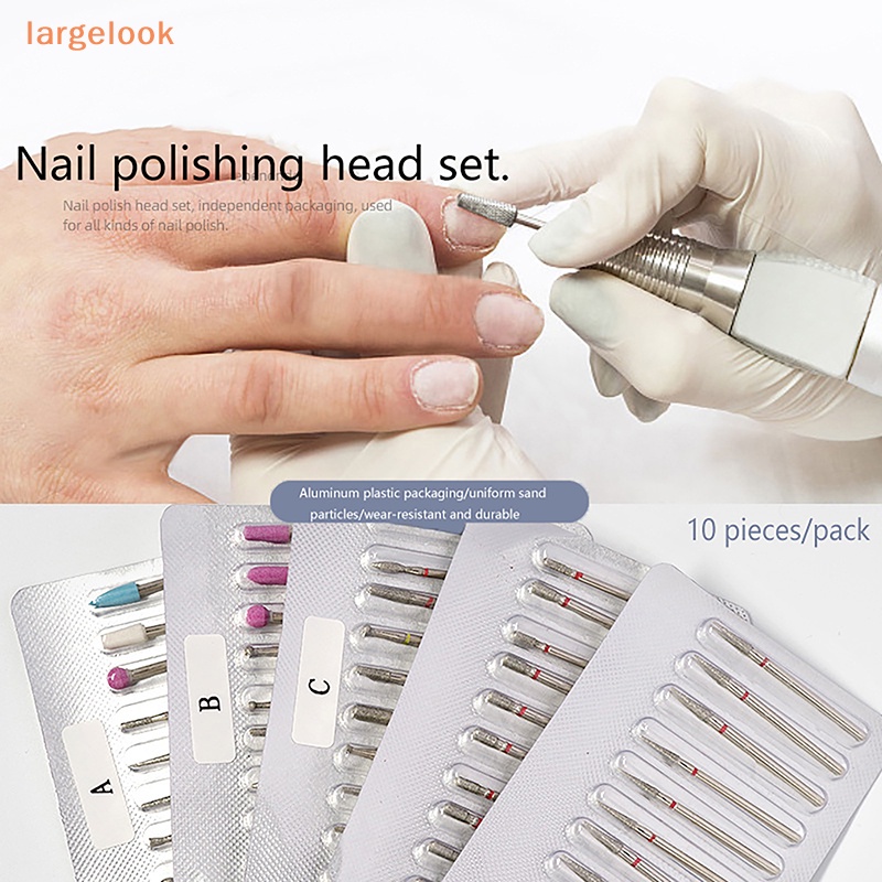 Bộ 10 Mũi Khoan Kim Cương Điện Tử Chuyên Dụng Cho Trang Trí Móng Tay