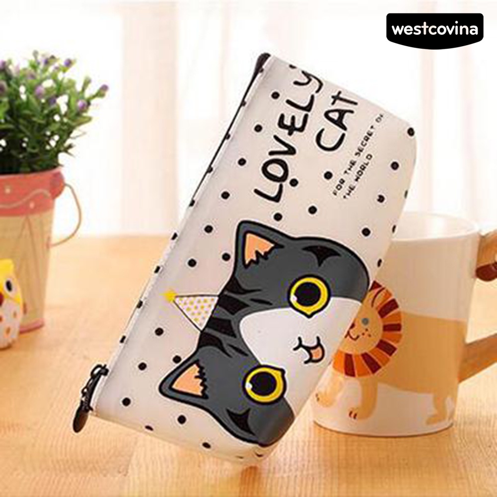 [WSTN]✎Túi Đựng Bút Chì / Đồ Trang Điểm Chống Thấm Nước In Hoạt Hình Dễ Thương Cho Bé