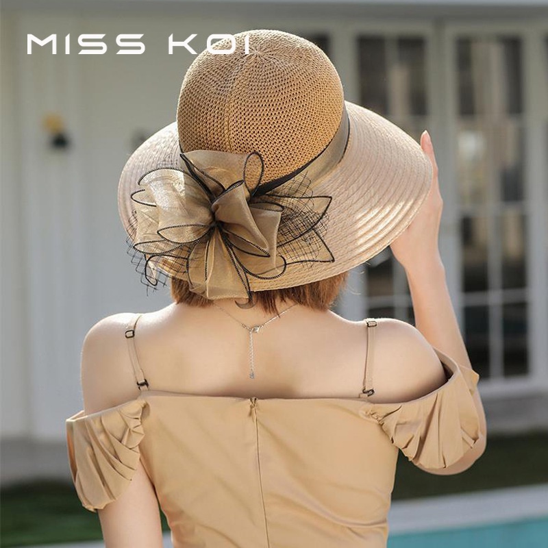 Nón Tai Bèo Rộng Vành Dệt Kim Thời Trang Đi Biển Mùa Hè Cho Nữ