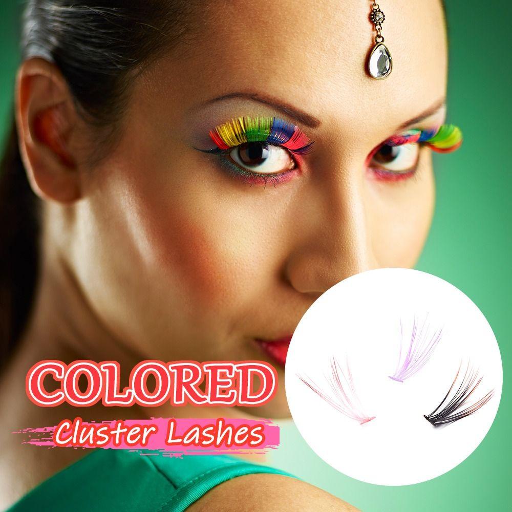 XIANTIN Cụm Lông Mi Giả Nhiều Màu Sắc Hỗn Hợp Dùng Trang Điểm DIY Tại Nhà