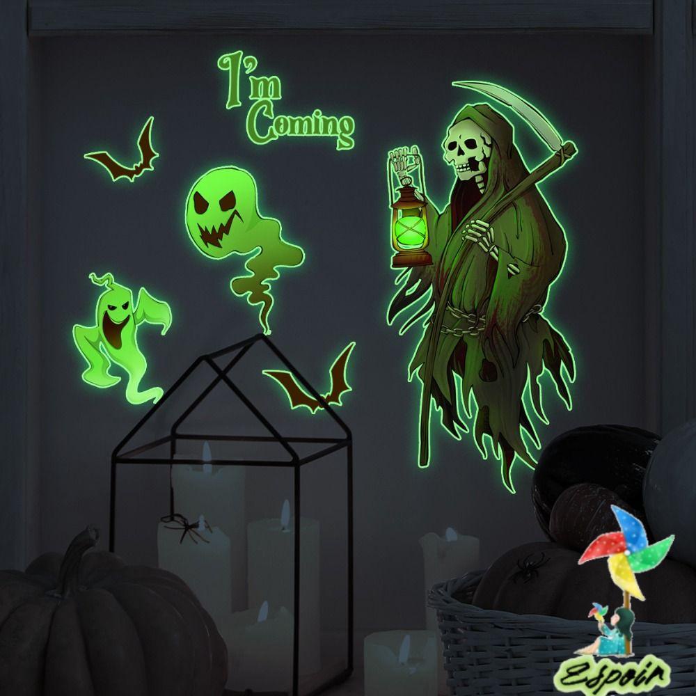 ESPO Đề Can PVC Phát Quang Hình Ma Hoạt Hình Trang Trí Halloween