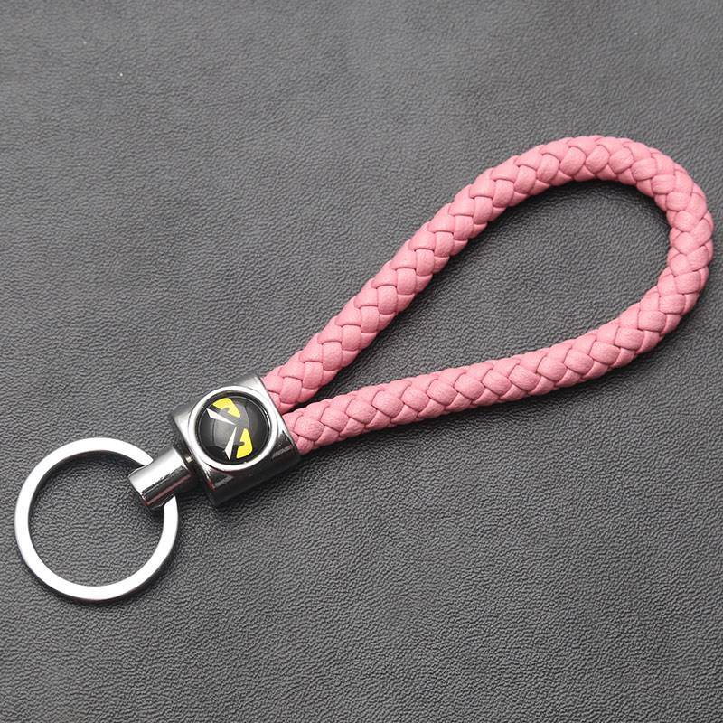 Móc Khóa Dây Da PU Bện Thời Trang Nam Nữ DIY