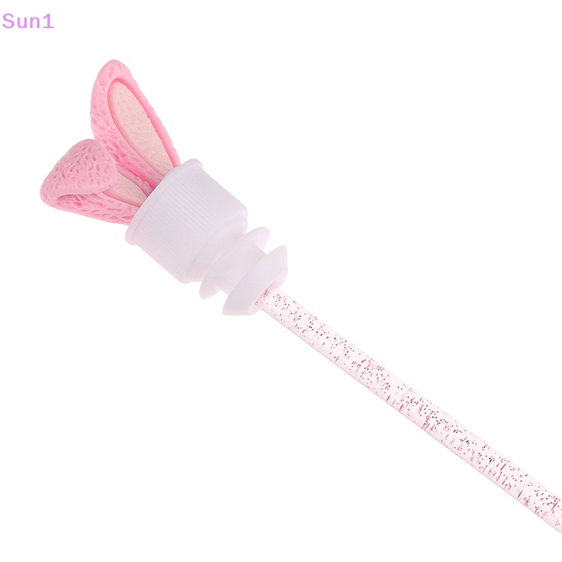 Set 1 &gt; 10 Cọ Chải Lông Mày Có Thể Tái Sử Dụng Thiết Kế Tai Thỏ Pha Lê Độc Đáo