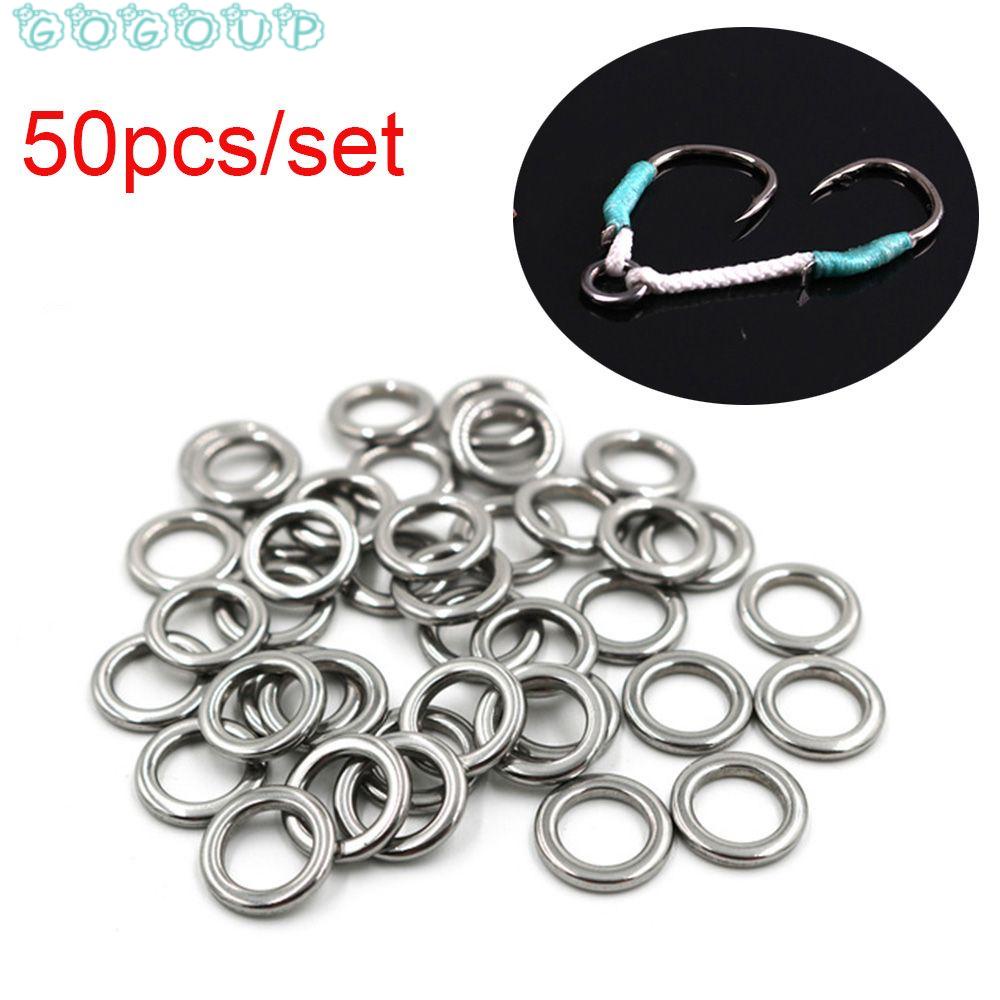 GOGOUP Bộ 50 Móc Nối Câu Cá Màu Trơn Siêu Bền Tiện Dụng