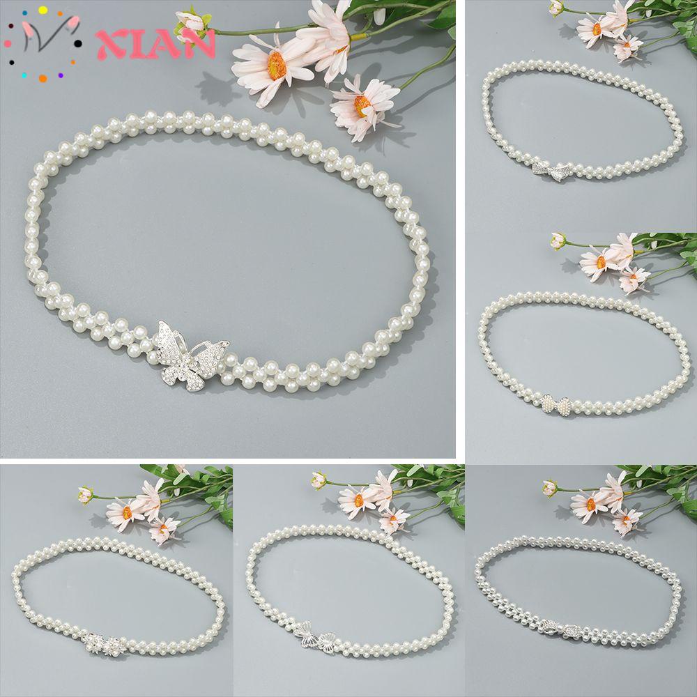 XIANTIN Thắt Lưng Đính Hạt Hình Bướm Xinh Xắn Thời Trang Mùa Hè Cho Nữ
