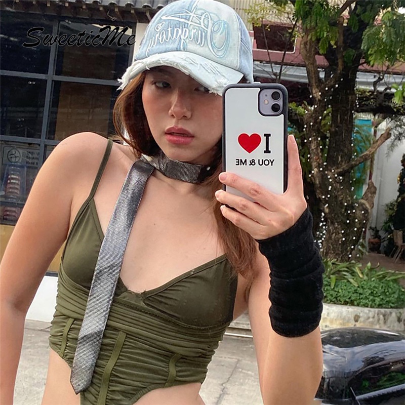 Áo Tank Top Hai Dây Cổ Chữ V Màu Trơn Thời Trang Mới 2023 Dành Cho Nữ