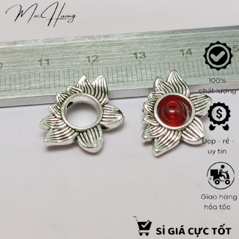 Set 5 Charm hoa sen có thể bỏ hạt ở giữa - KL068 MOCHUONG JEWELRY