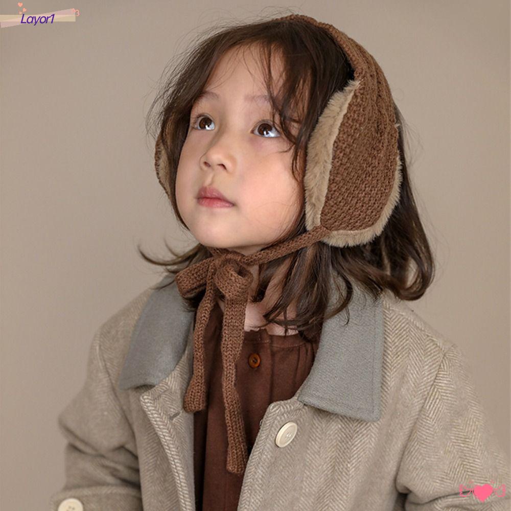 LAYOR1 Chụp Tai Giữ Ấm Bằng Len Dày Dặn