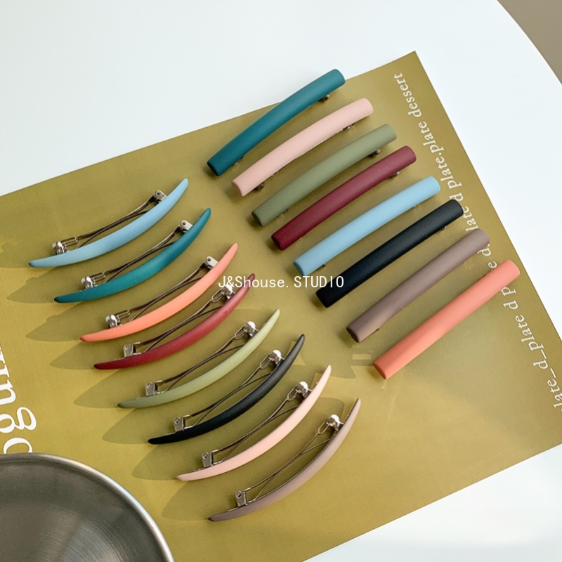 Kẹp Tóc Lò Xo Bằng acrylic Màu Nhám Phong Cách Hàn Quốc KF648