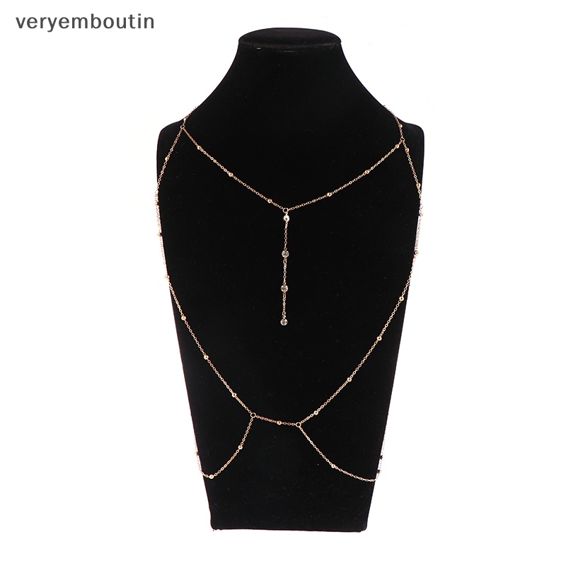 Dây Xích Tua Rua Đính Đá Zircon Lấp Lánh Trang Trí Áo Ngực Bikini Đi Biển Quyến Rũ Cho Nữ