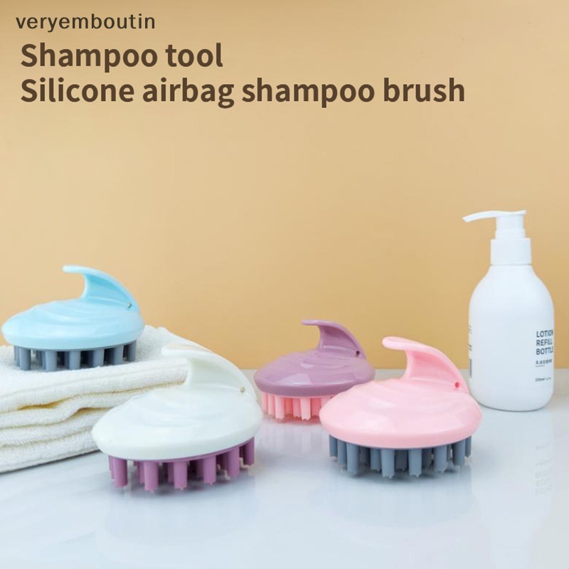 Bàn Chải Massage Da Đầu Cầm Tay Hình Tròn Tiện Lợi