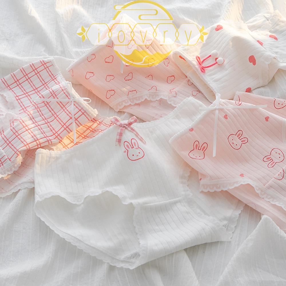 IVORY Quần Lót Cotton In Hình Thỏ Dễ Thương Thoải Mái Phong Cách Nhật Hàn Cho Nữ