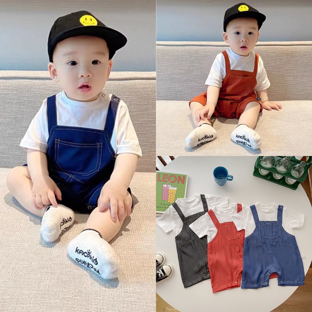 Bộ Áo Liền Quần Tay Ngắn Phong Cách Thời Trang Quý Ông Dành Cho Bé Trai