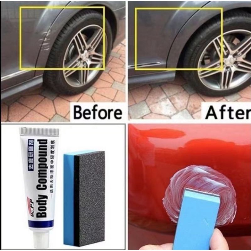 Bodywork compound paste/repair kits and restorers for the repair of car body scratches and scuffs