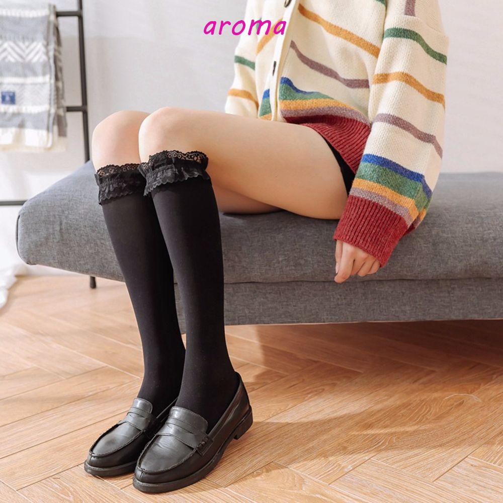 AROMA Vớ Phối Ren Phong Cách Lolita Nhật Bản Ngọt Ngào Gợi Cảm Cho Nữ